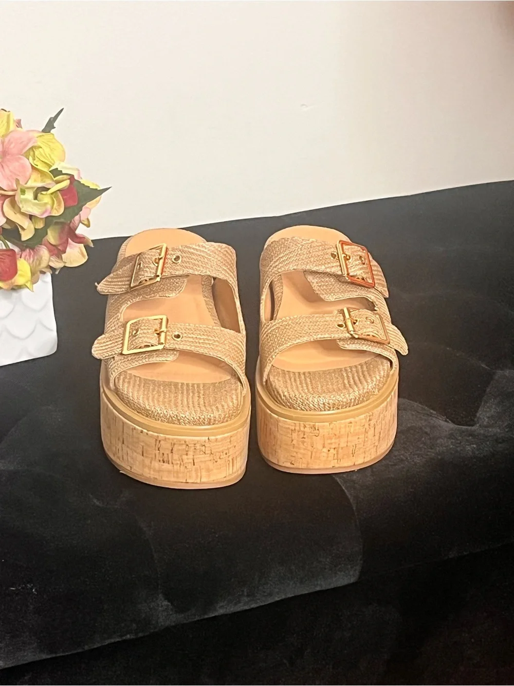 Shushop Platform Slide Sandals